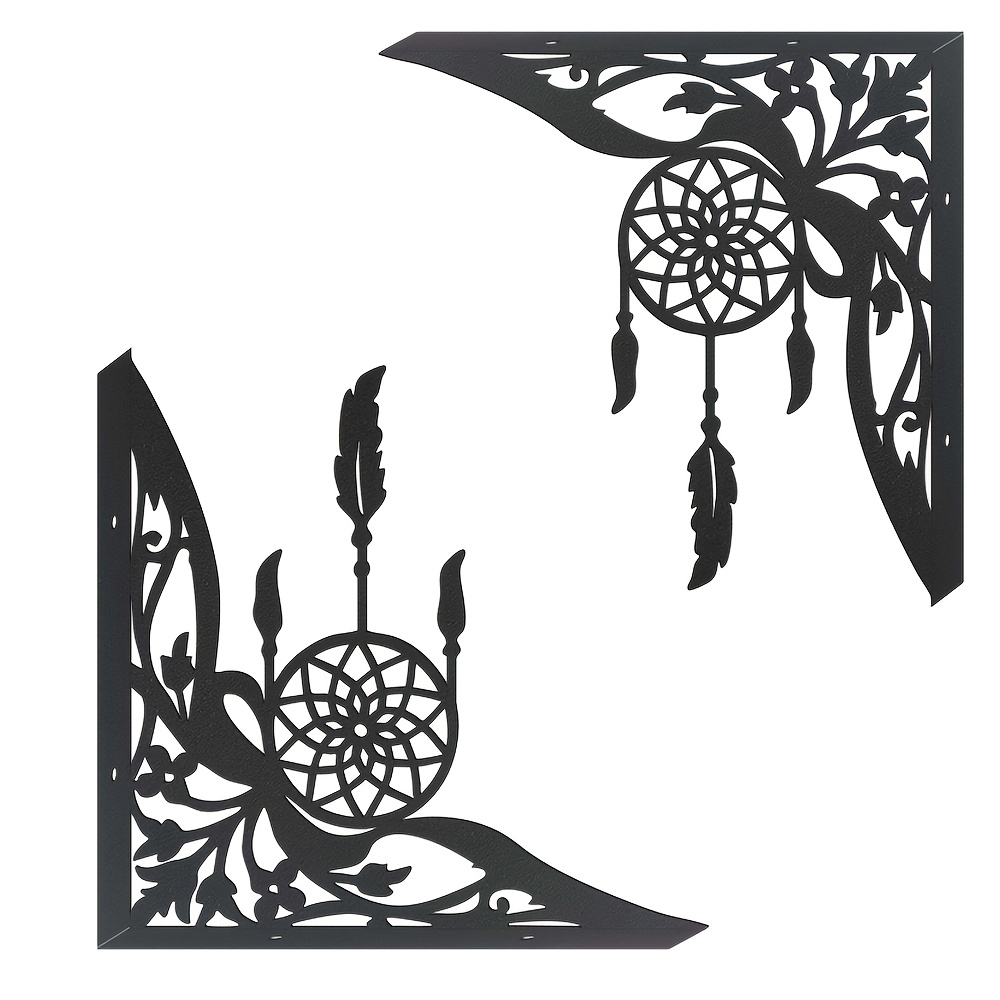 TEMU 2pcs Dreamcatcher Metal Shelf With L-shaped Metal Bracket, Saving Space, Requires Wall Mounting (drilling Required), Suitable For Decorative And