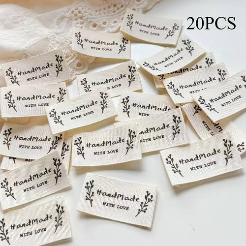 handcrafted with care printed tags for sewing handmade items decorative additions for bags and clothing