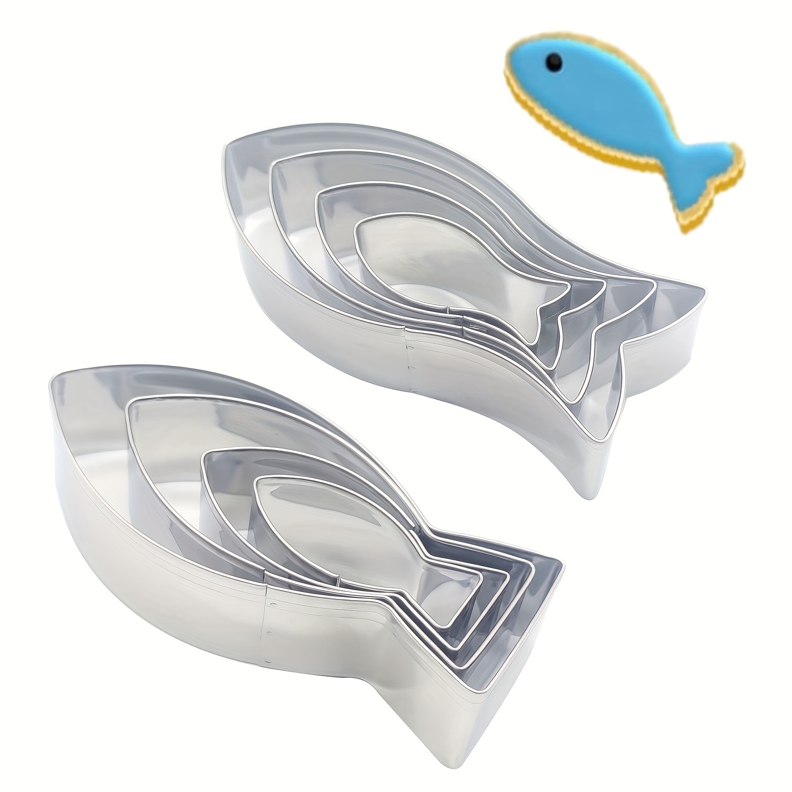 

Stainless Steel Fish Cookie Cutters - Perfect For Baking Animal Themed Treats