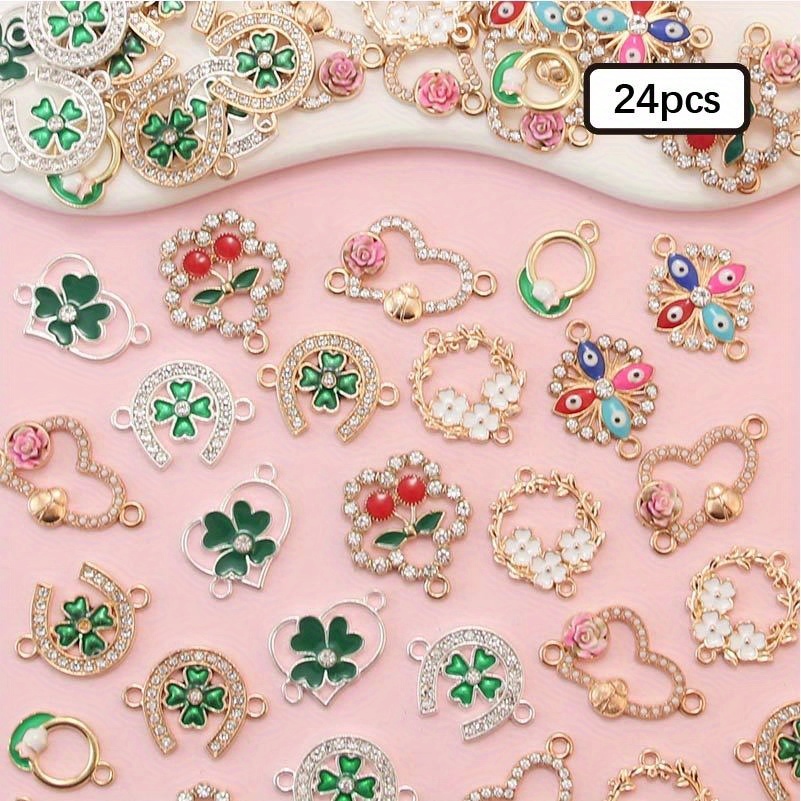 TEMU Surtido aleatorio de /96 piezas: de hojas, de , , Flor pequeña, , Geométrico, De moda, Simple, Accesorios de joyería hechos a , Colgantes,