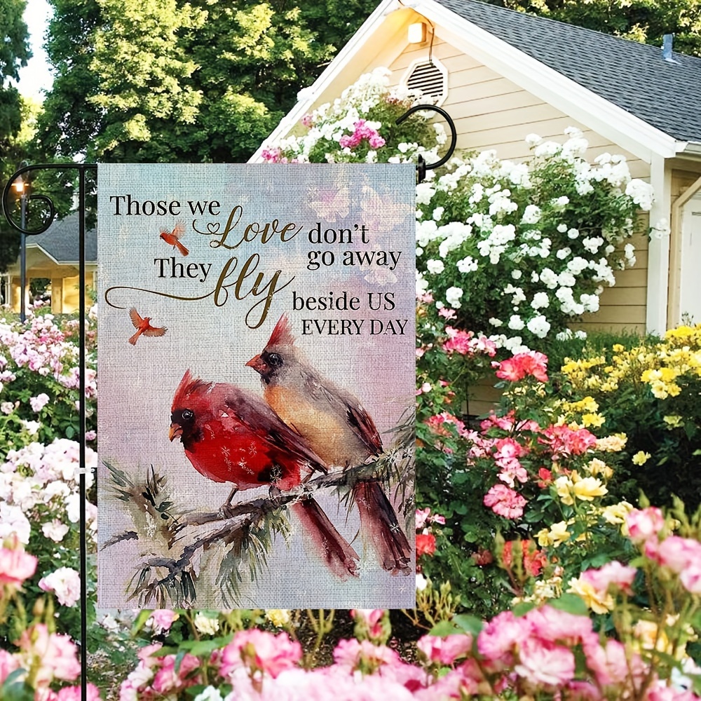 Bolisom Memorial Cardinal Front Door Sign - Wooden Welcome Hanger With Red Birds, Always Loved Never Forgotten, Farmhouse Style For Porch Or Wall