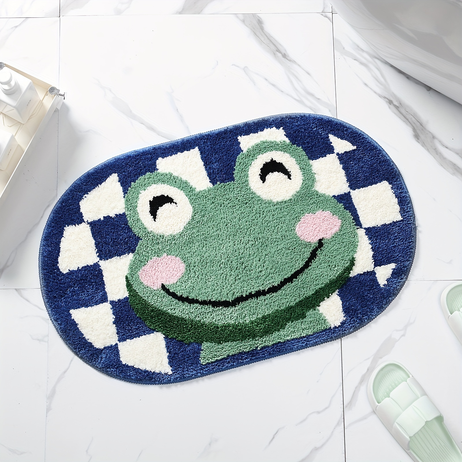 

Cute Bath Mat, Thick Soft Absorbent Microfiber Frog Bathroom Rug, Non-slip Cute Bath Rugs, Machine Wash Dry, Bathroom Mats For Bathroom Floor, Bathtub, Shower, Sink And Decor