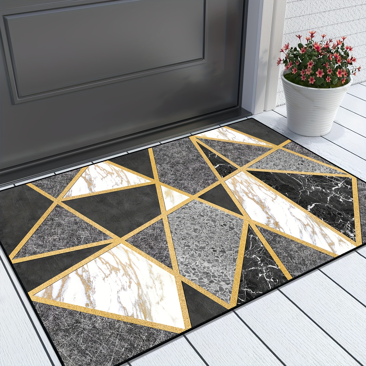 

Geometric Marbling Modern Welcome Doormats Entrance Non Slip Floor Mats Carpet Home Decor Indoor Outdoor Use