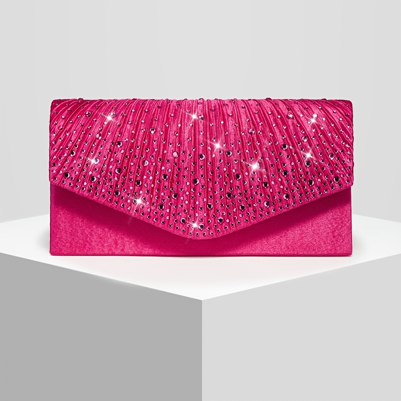 TEMU New Women' Rhinestone Evening Bag, Wedding Clutch For Brides, Versatile Handbag And Crossbody Bag For Banquets, Ideal Gift For Women