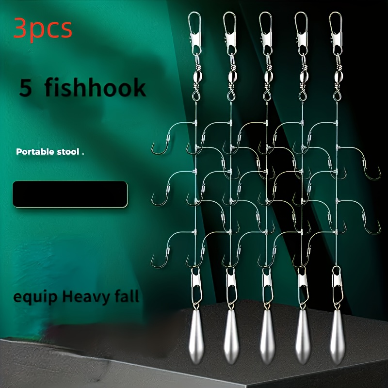 

3 Pcs Fishing Tackle Set: 3#-10# Hooks, Stainless Steel, Suitable For Types - Freshwater & Saltwater - Ideal For Fish - Essential For