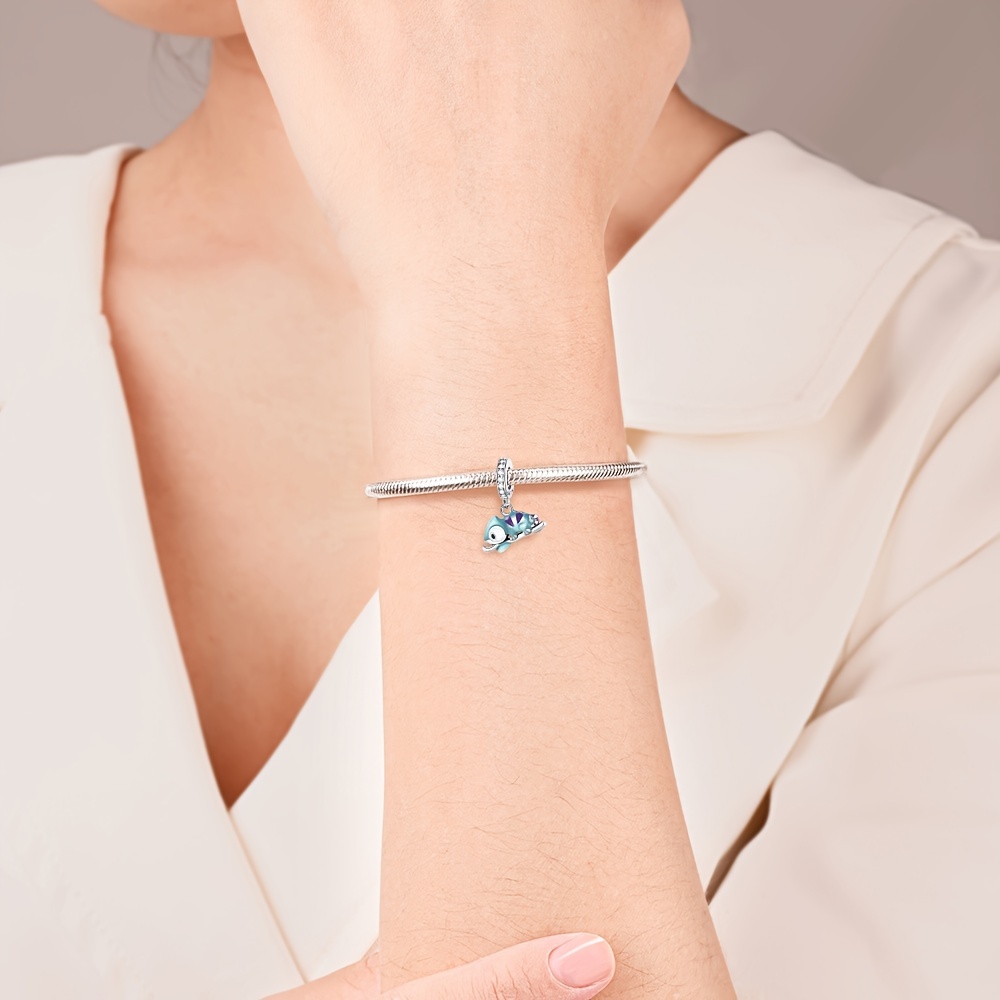 925 Silver Women's Chameleon Dangle Charm for Moment Bracelet & Necklace