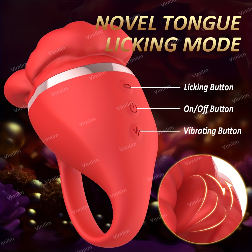 realistischer zungenlecker   – weibliche sexspielzeug, rosen-g-punkt-  mit 10 vibrations- und 10 leckmodi, nippelstimulator für männer, frauen & paare – mundförmiges spielzeug Produktdetails 4