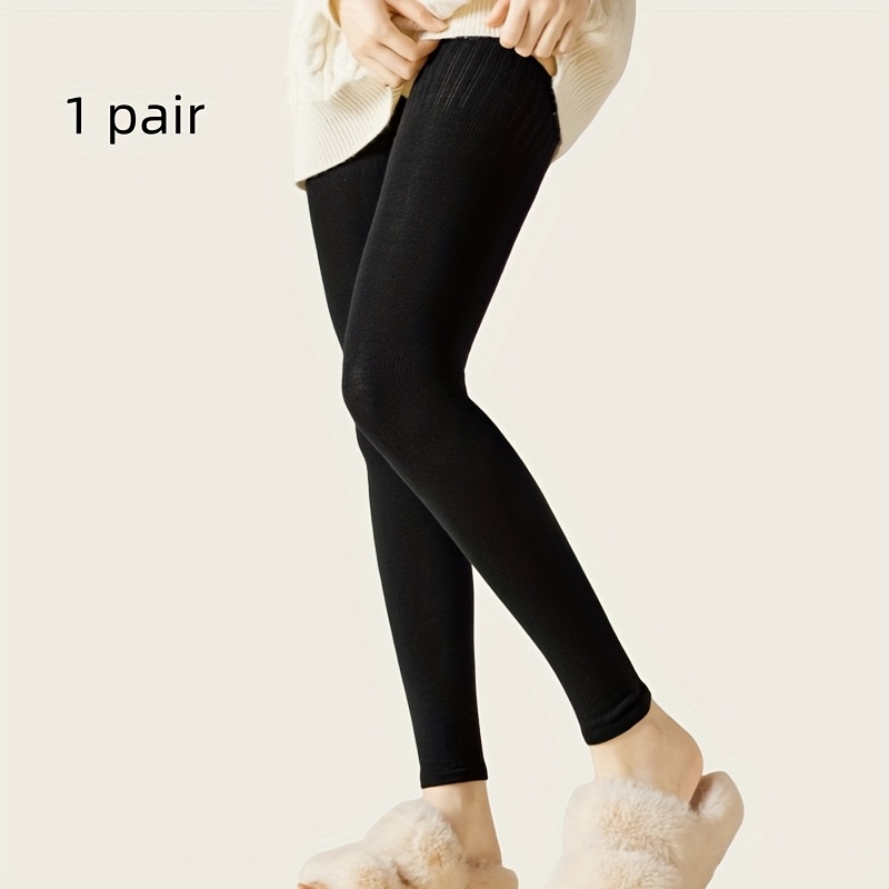 TEMU 1 Pair Of Winter Fleece-lined And Thickened Knee Pads And Leg Warmers For Cold Protection, Long Over-the-knee Leg Warmer Socks, Knee Warmers,