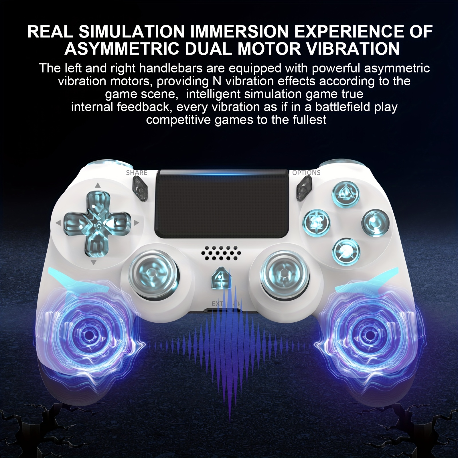 Upgraded P4 Game Controller with Lights, Long Battery Life, Touch Screen, And Six-Axis Vibration, Compatible with P3/P4/PC.