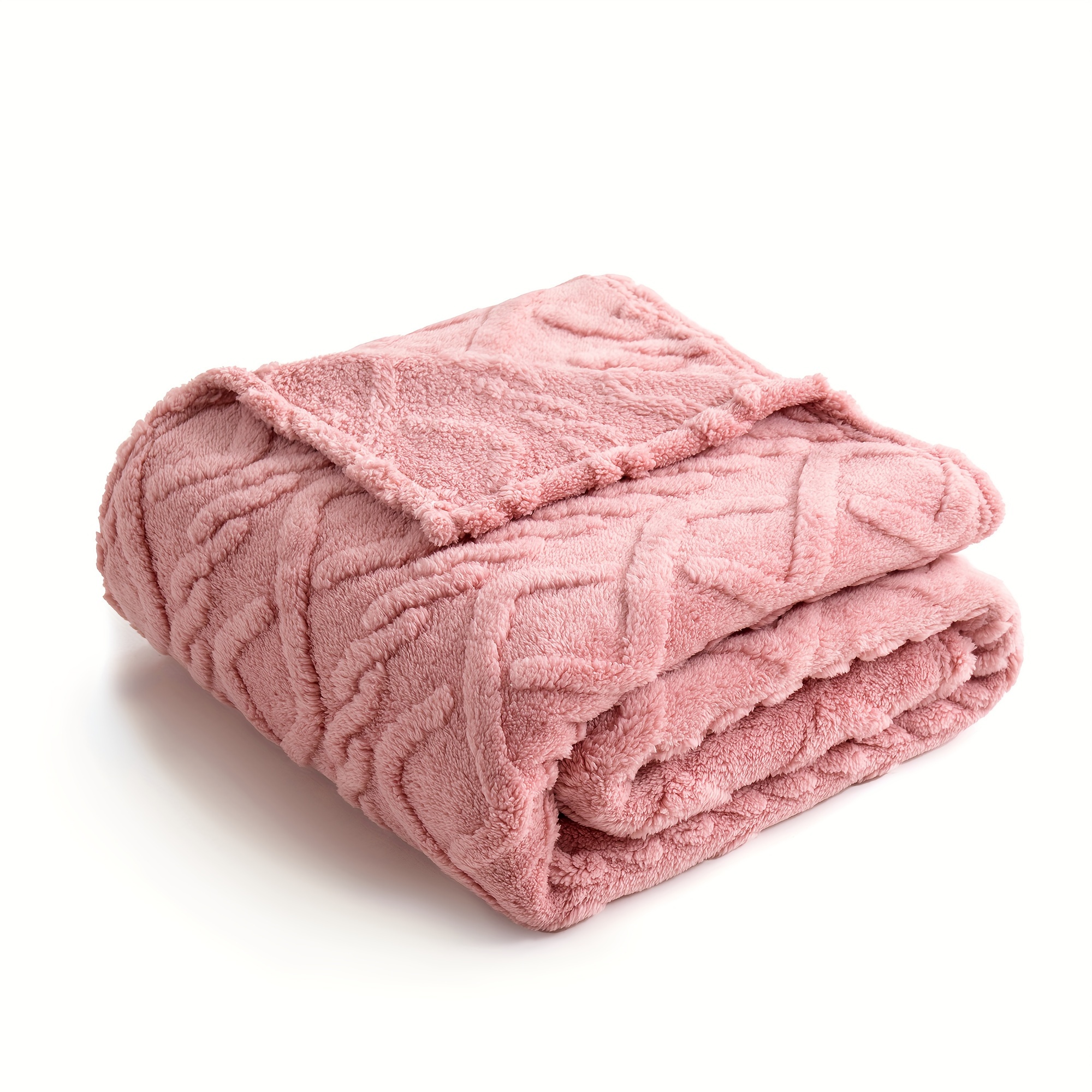 1pc Lamb Fleece Blanket - Luxuriously Comfortable & Ultra-Soft 3D Design - Dense Plush, Extra Warm Air-Conditioning Wrap - Cozy Flannel Throw for Bed, Couch & Travel - Single Piece, Versatile Use details 0