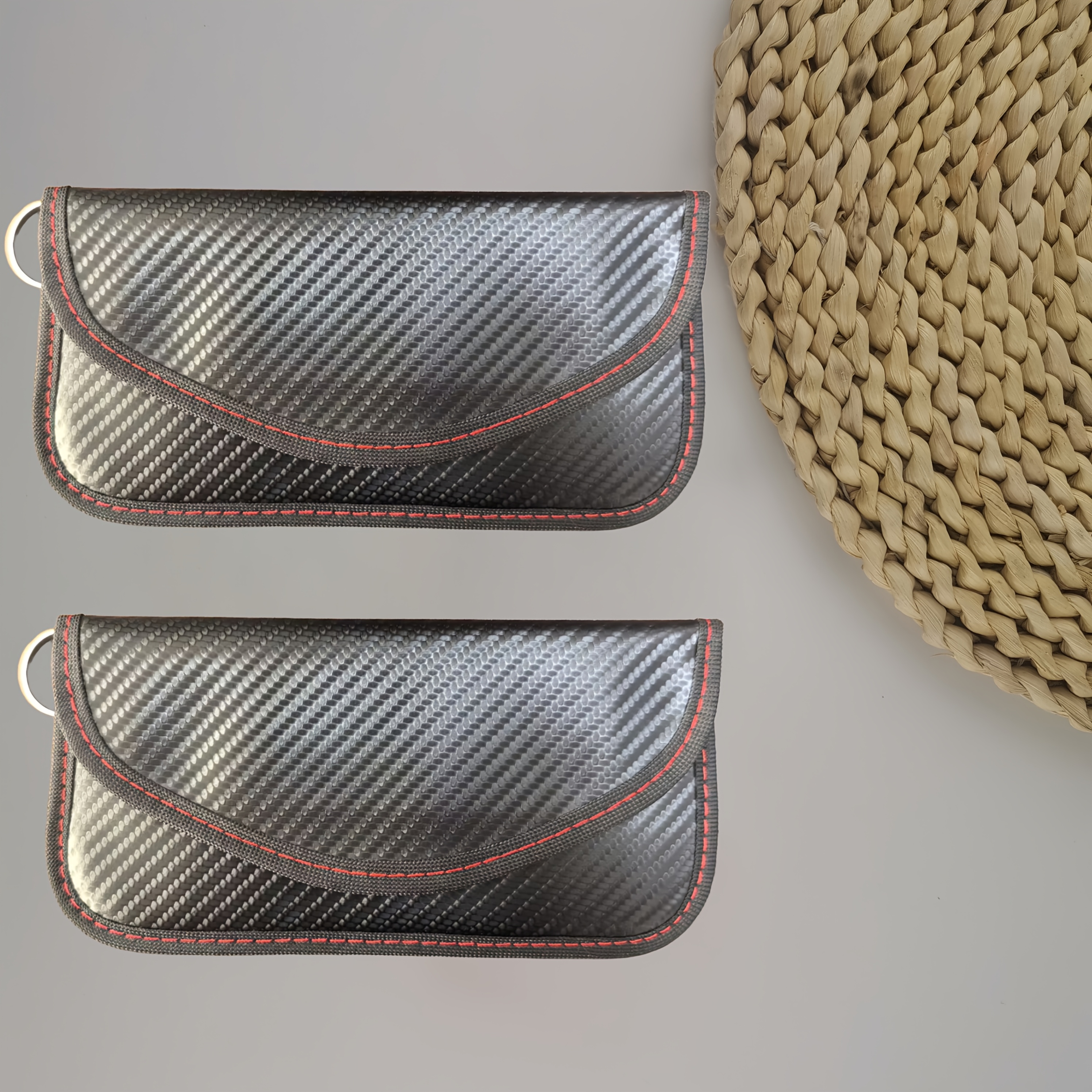 TEMU 2 Rfid Blocking Faraday Cases - Carbon Fiber Texture () Anti-theft Card Holder And Wallet