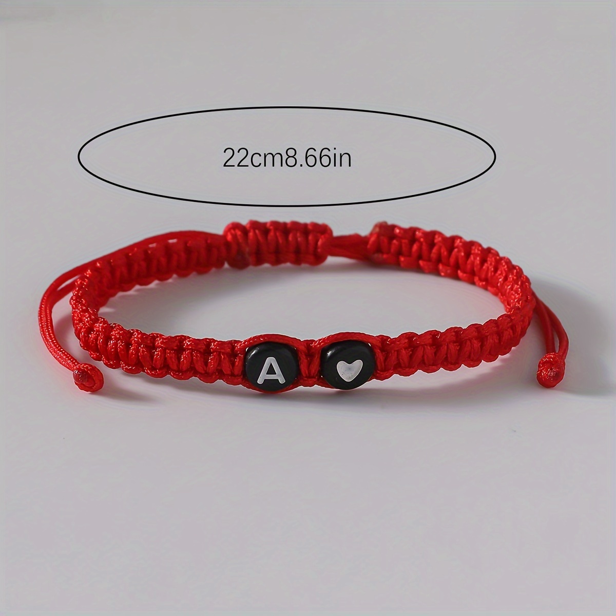 Adjustable Braided Couple Bracelet Heart Letter Charms Red Rope