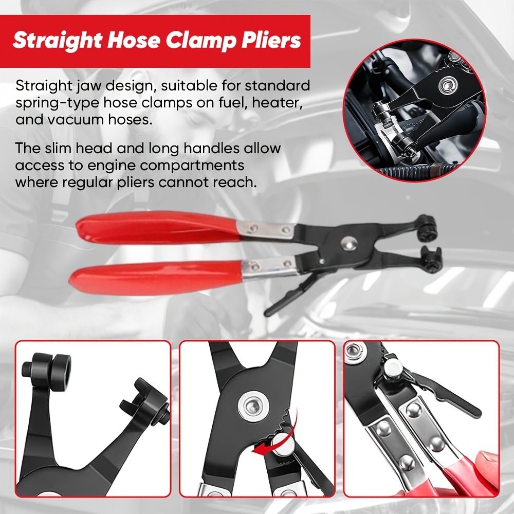 5pcs auto electrical disconnect plier set hose clamp pliers tool set electrical disconnect pliers high carbon steel 60 degree angled joint separator auto repair hose clamp tool Product details 4