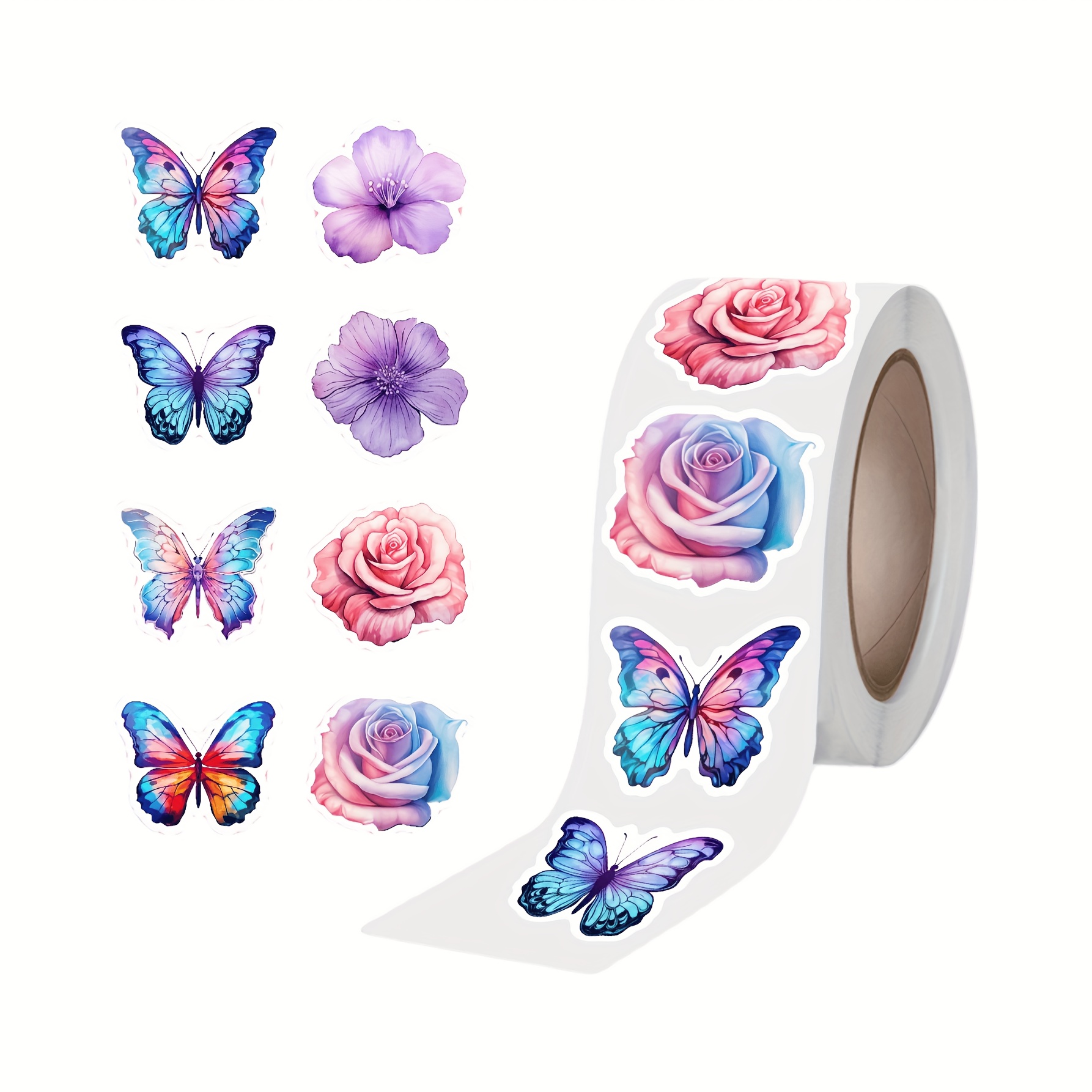 Beadthoven 500 Piece Flower Stickers - Mini Floral Decals For Crafts & Decor