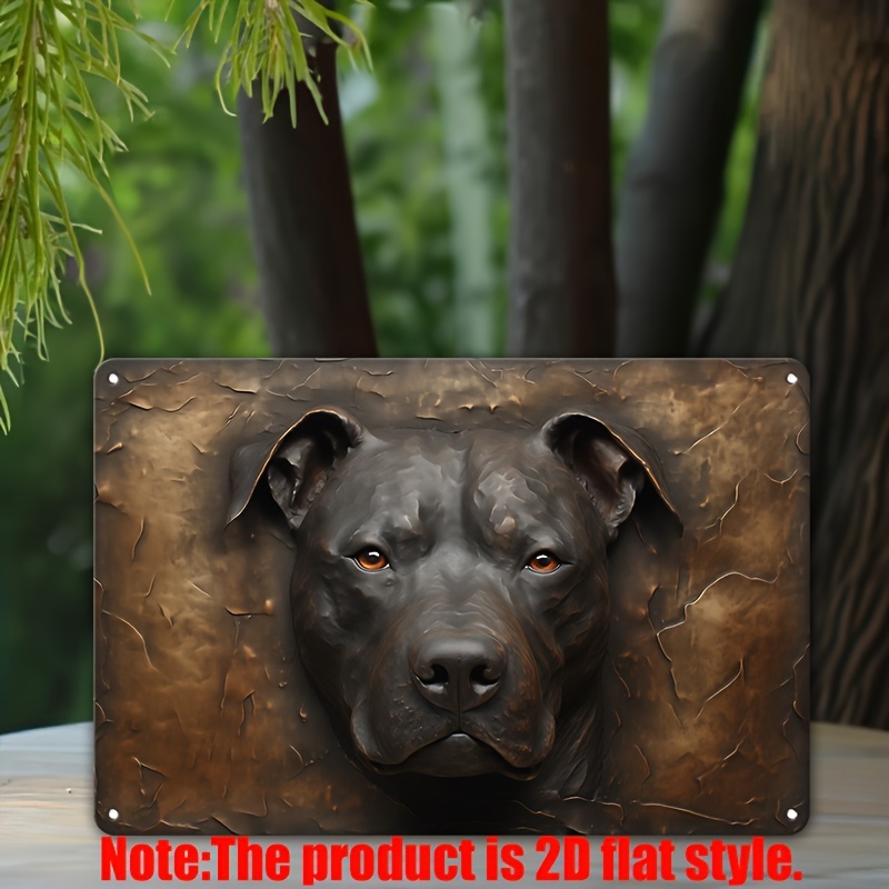 

Pit Bull Dog Tin Sign Art Set Of 1, Vintage Metal Iron Wall Decor, 2d Printed, Uv And Fade Resistant, Home Bar Cafe Restaurant Living Room Wall Hanging Decoration Craft (12x8 Inches) Mixed Color