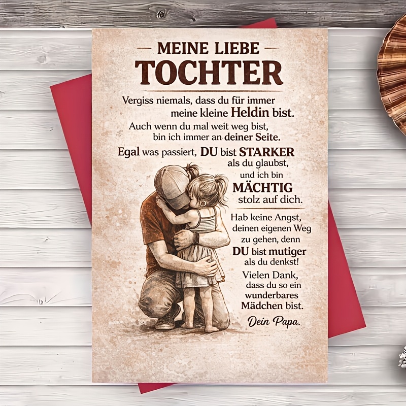 Image of 1 Envelope And 1 Greeting Card Father To Daughter Love Greeting Card From Dad Encouragement And Support Birthday Graduation Christmas Anniversary Flat Card Gift For Family