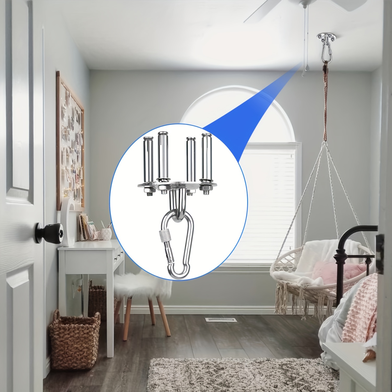 2pcs stainless steel ceiling hooks 180 degree rotating Temu