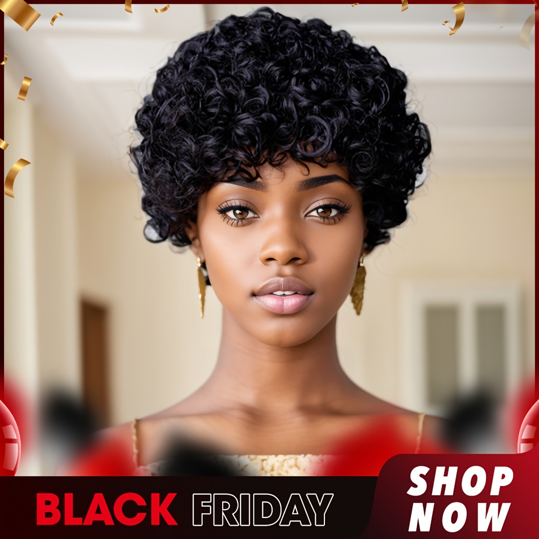 

For Women 6 Curly Cut Wig Glueless Bob Wig