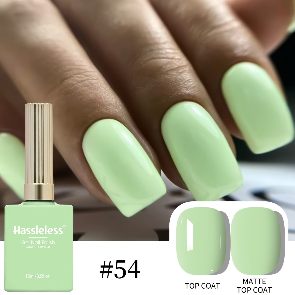 Image of Hassleless Light Nail Polish Single Bottle, Glossy Gel, Soak-off Type, Grade Manicure, Easy To Apply, Suitable For Nail Artists And Beginners, Requires Led Lamp, 15ml Per Bottle, Quick-dry Natural