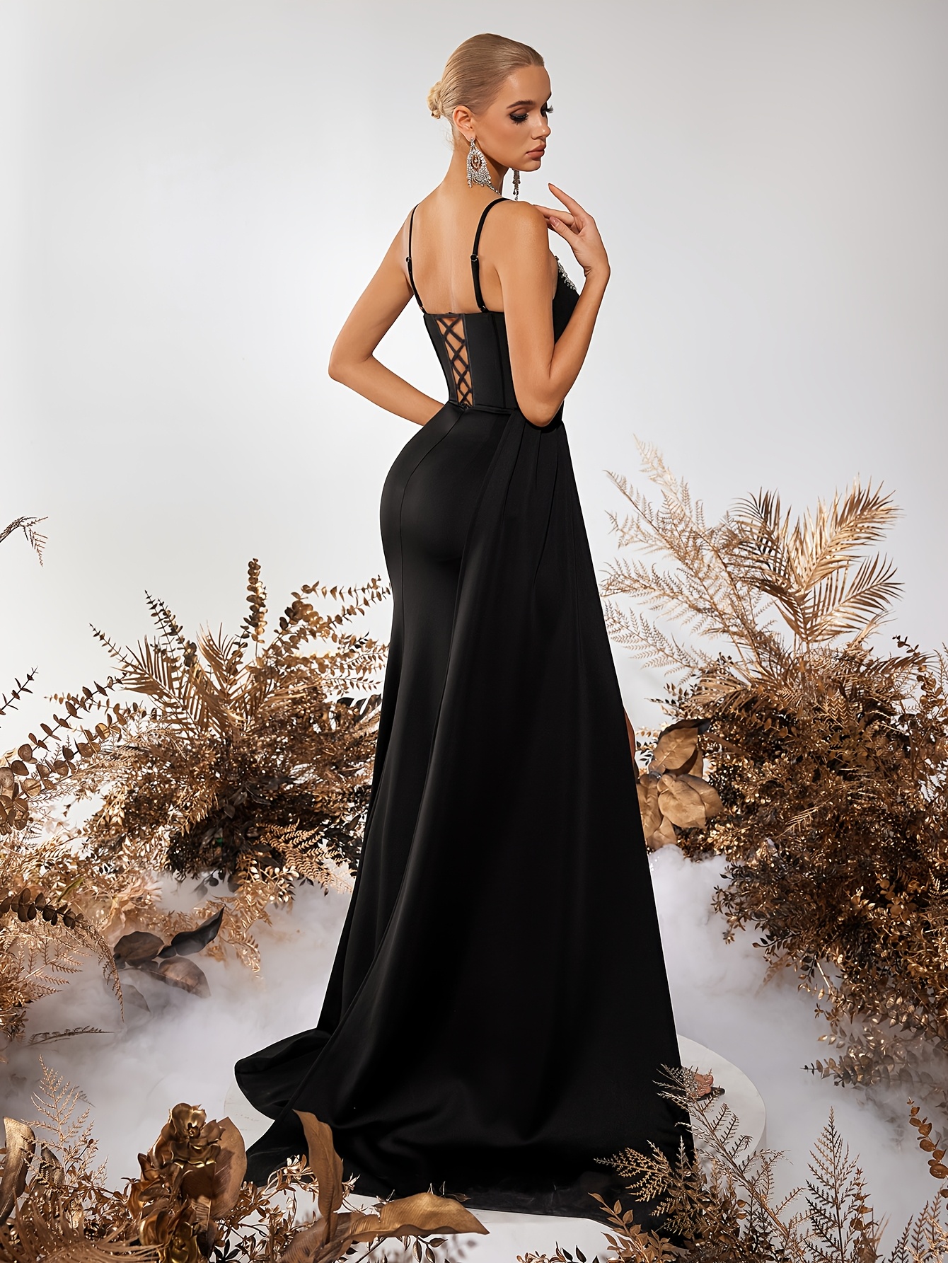 long open back lace trimmed v neck formal dress Long Red Backless Prom Dresses V Neck Tulle Lace Applique Formal Ball Gowns APD3259 main image 0