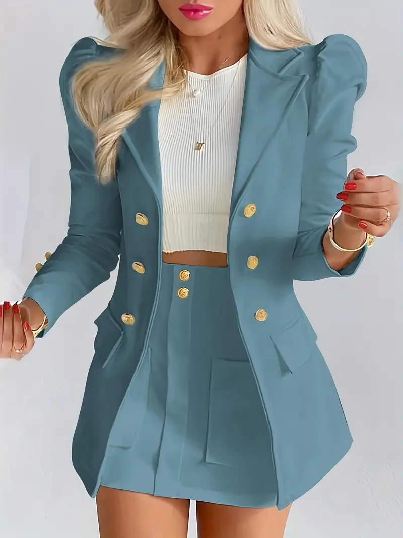 Elegant Solid Long Sleeve Two Pieces Elegant Solid Long Sleeve Two Pieces