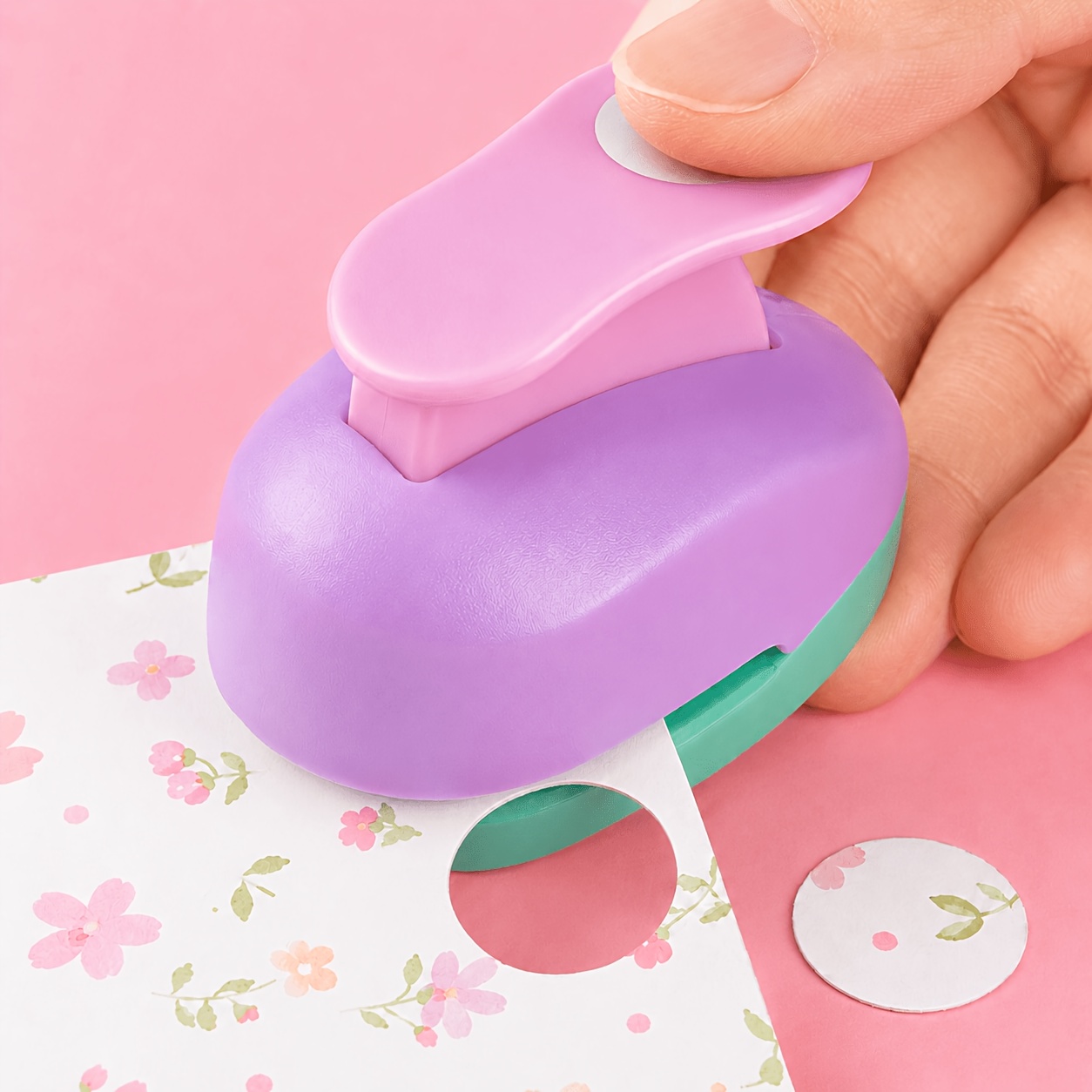 TEMU 8mm Mini Round Paper Punch - Manual Craft Punch Suitable For Scrapbooking, Cards, Confetti & Diy Crafts | Manual Hole Punch For Gift Tags,