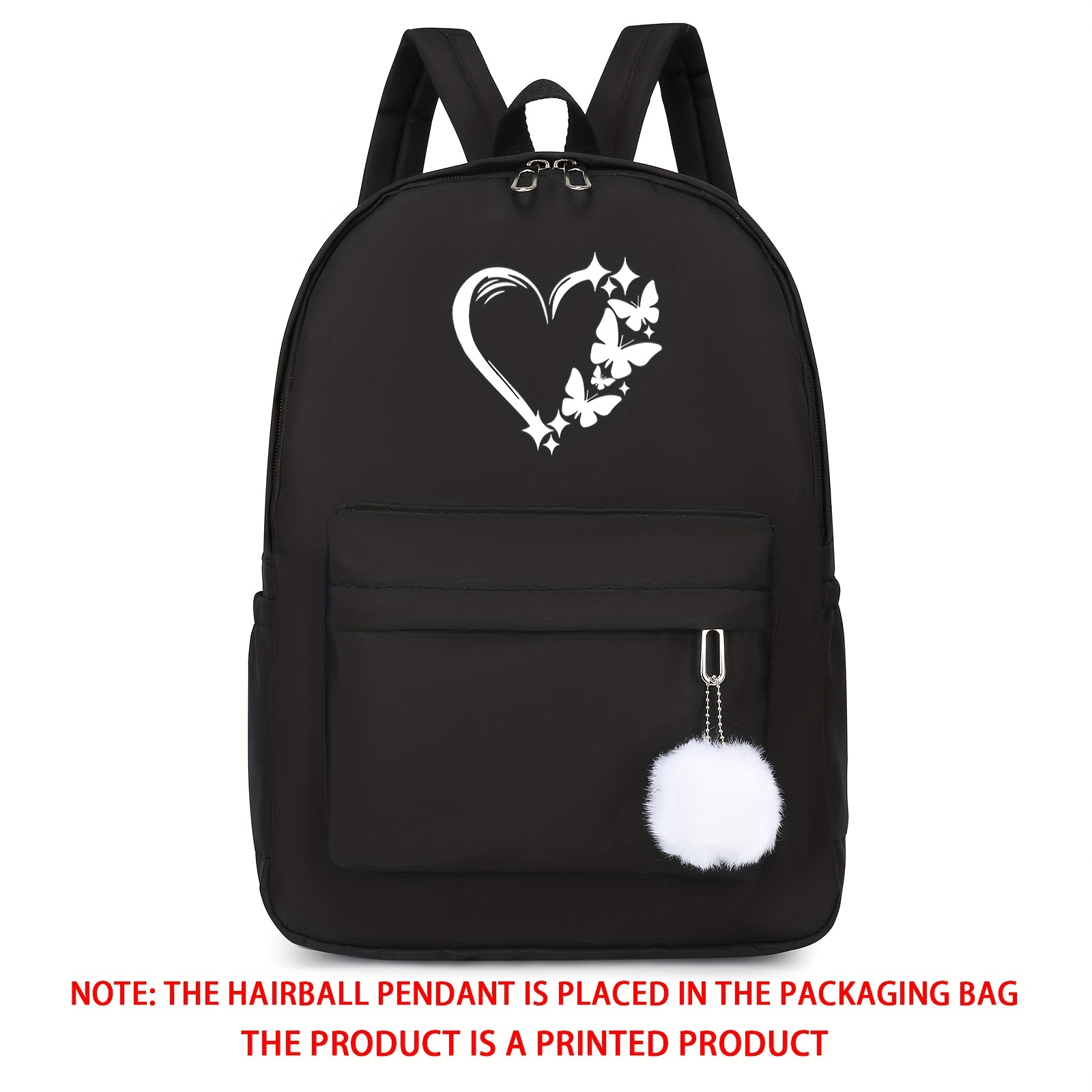 Image of 1pc Fashion Easy Versatile Heart Backpack Travel Large Capacity Bag Women's Shoulder Bag Multifunctional Book Bag