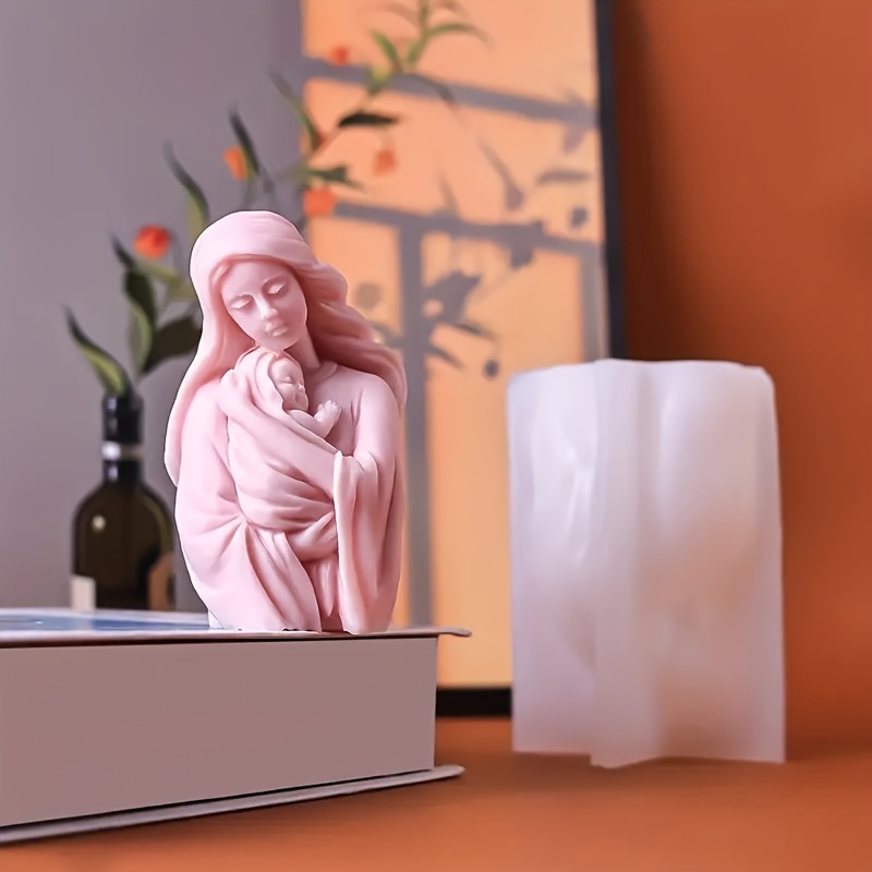 molde de silicona 3d de     y jesús - suministros para escultura diy para resina y fabricación de velas 4