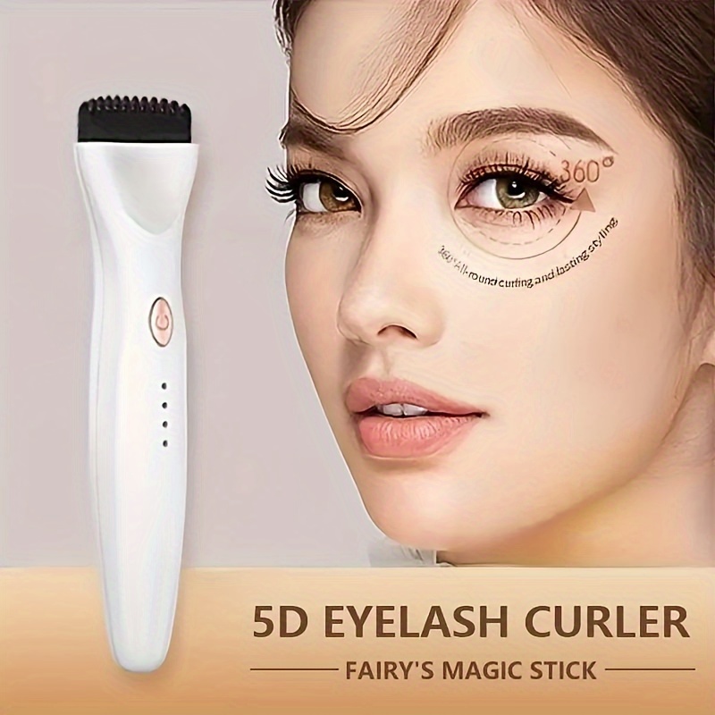 

Rechargeable 5d Electric Eyelash Curler, Portable Eyelash Lifter, Usb Charging, 250mah Lithium Polymer Battery, Fast Curling Post-mascara, With Travel-friendly Beauty Tool