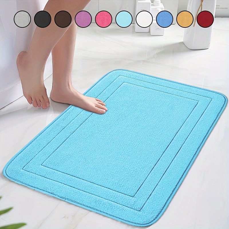 1pc non slip memory foam bath rugs quick dry machine washable soft and comfortable bathroom accessories details 9