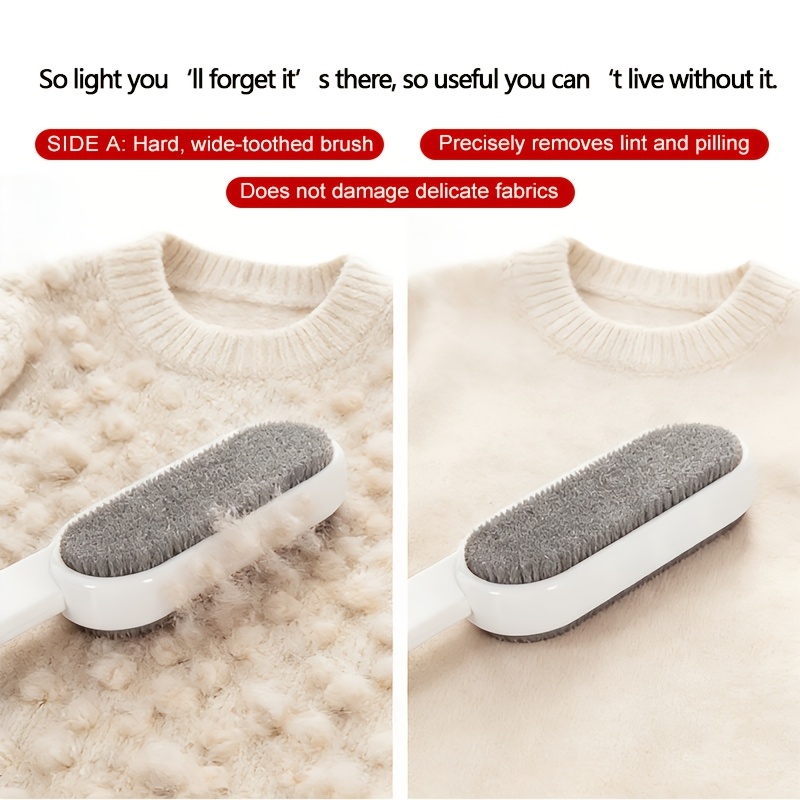 1-en-1 Eliminador Electrostático de Pelo y Polvo de Doble Cara - Tecnología Electrostática Manual Potente para Pelo de Mascotas, Pelusa, Alfombras, Muebles, Ropa y Ropa de Cama - Mango Ergonómico - Cepillo de Tela Portátil - Opción de Regalo para el Día de San Valentín