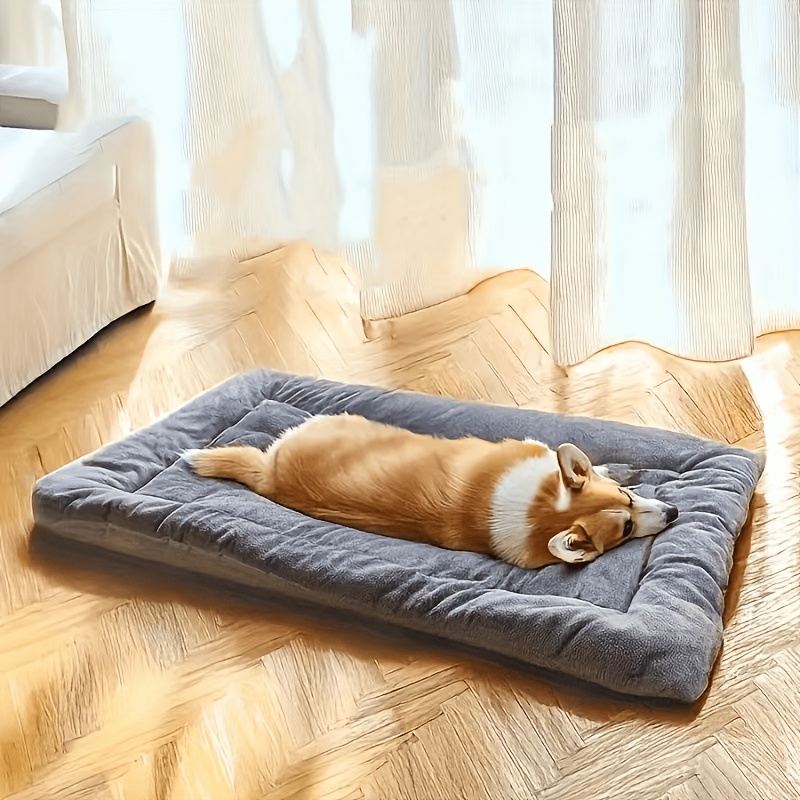 Rectangular Plush Dog Bed Mat, Soft Warm Washable Pet Sleeping Cushion, Non-slip Pet Pad For Small Medium Large Dogs And Cats