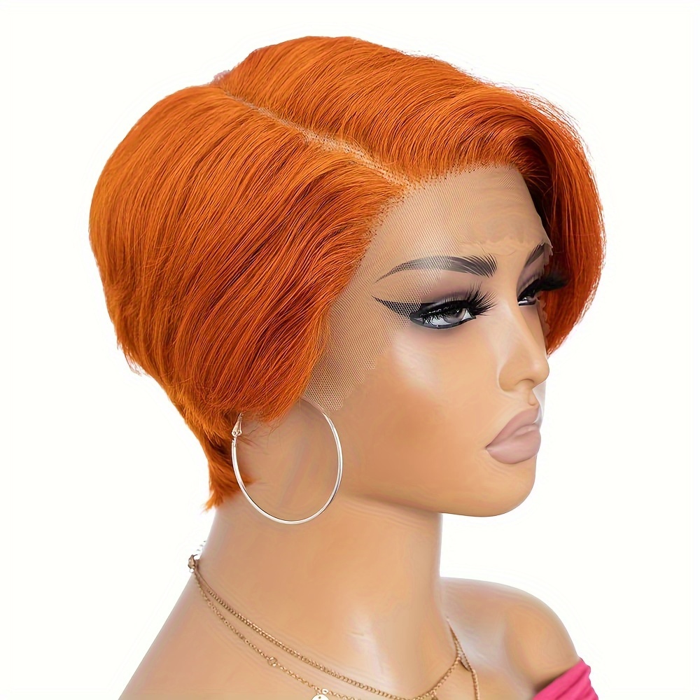 west kiss Pixie Cut Wig Human Hair Ginger Lace Front Wigs Human Hair 13x4x1  Orange Pixie Cut Lace Front Wigs for Black Women Side Part Short Bob Wigs  Ginger Wigs Straight Bob