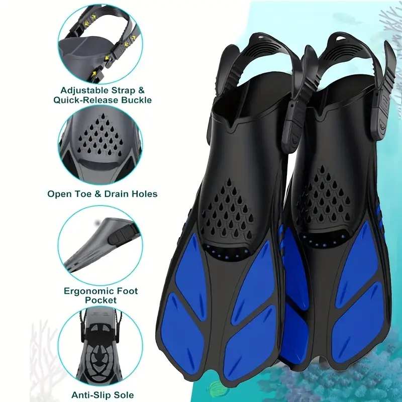 Set Snorkeling Completo Maschera, Snorkel E Pinne - Per Adulti E Bambini, Silicone Regolabile - Foto 7