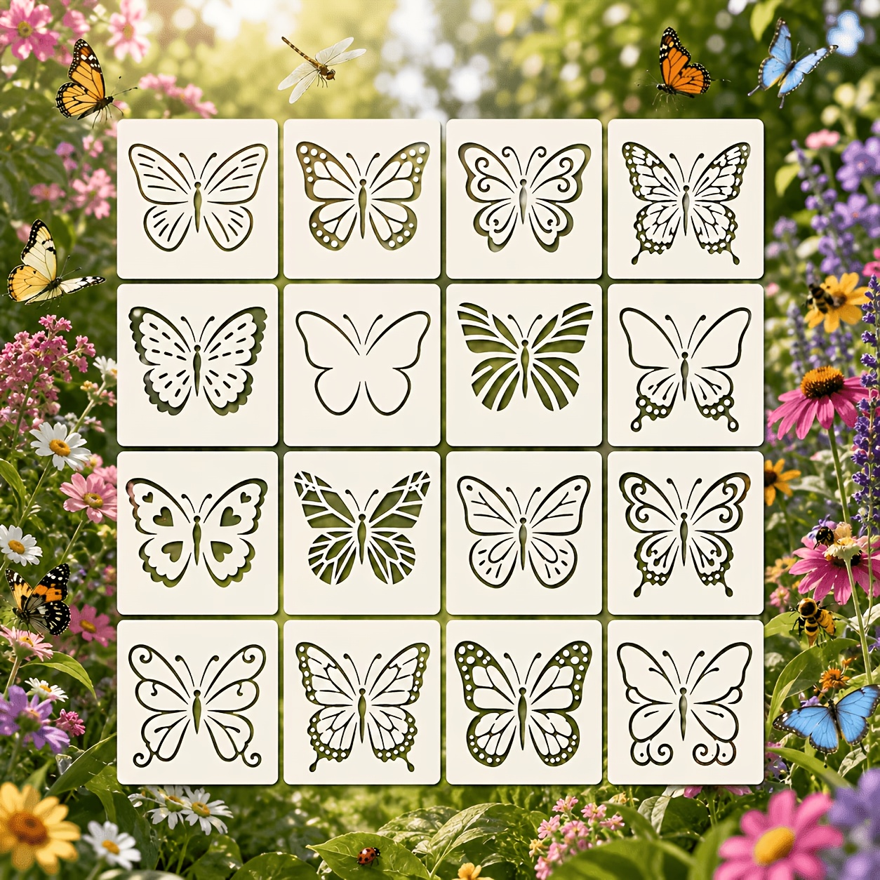 TEMU 16pcs Painting Template Set, Flexible Pet Drawing Templates, Suitable For Walls, Furniture, And Home Decor, User-friendly Craft Tools