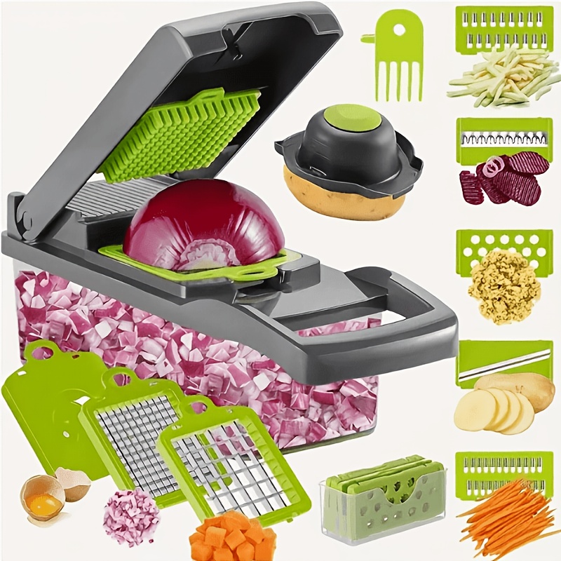 TEMU [garlic Slicer] Cihypev-16: 1. Vegetable Chopper, Professional Onion Chopper, Multi-functional Food Chopper, Kitchen Vegetable Slicer And Dicing