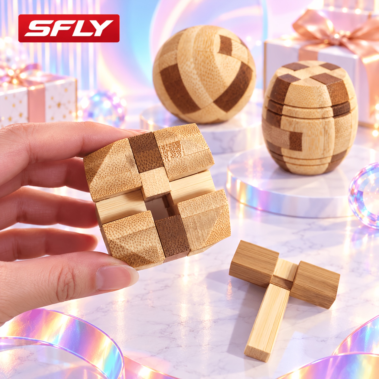 Wooden 3D Interlocking Puzzle Game, Birthday Gift