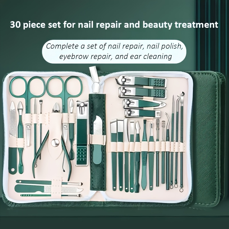 30pcs nail clipper set stainless steel nail clippers nail clippers dead skin clippers nail repair set details 0