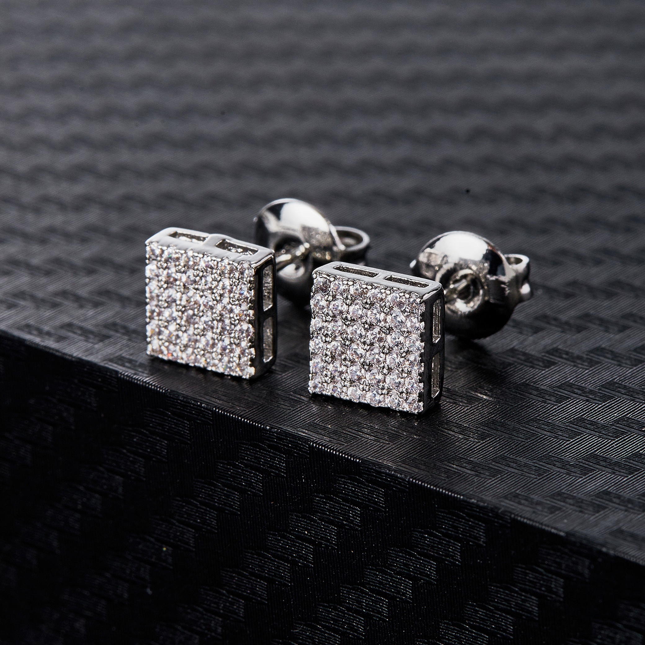 Square Stud Earrings Luxury-inspired Unisex Earrings Gift Simple And Wedding, Engasynthetic Gemstoneent And Party Gift Earrings