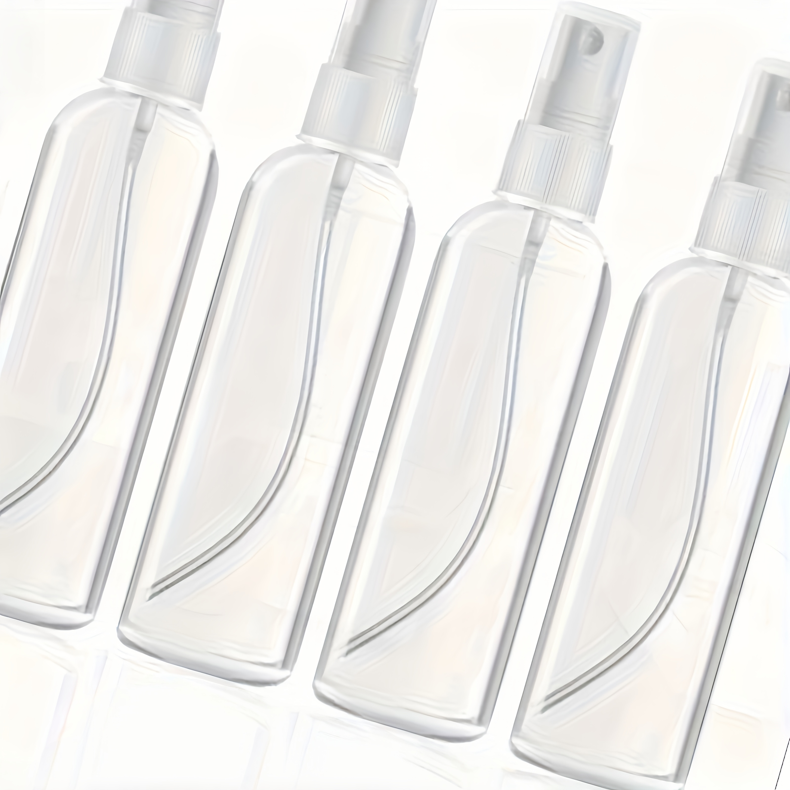 Image of Set Of 4 3.4 Oz (100ml) Compact Spray Containers, Approved By Tsa For Travel, Designed For Toiletries With Labels, Featuring A Fine Mist, And Are Refillable, Reusable, And Leak-resistant