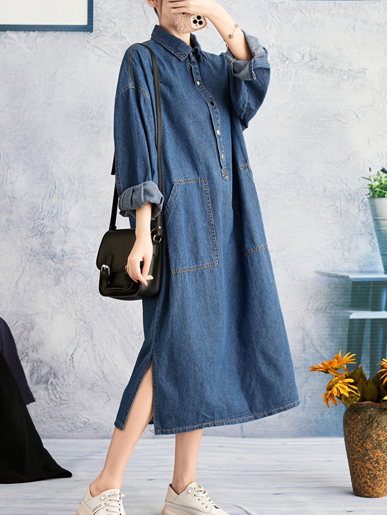 japanese denim fashion versatile long sleeve loose casual - Temu Bahrain