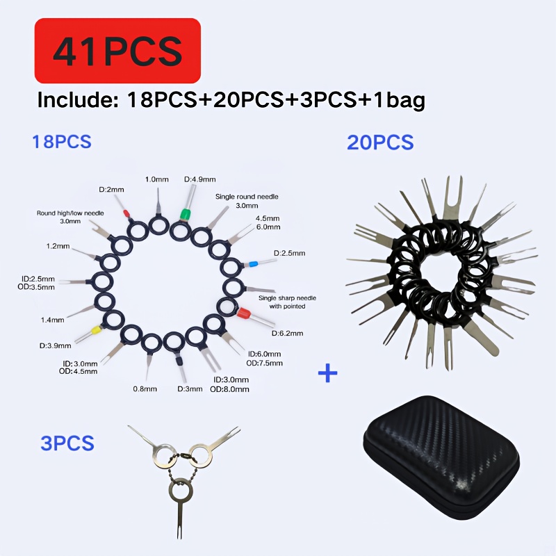 41/26pcs Car Terminal Removal Kit Box Wire Plug Connector Extractor Puller Release Pin Extractor Set For Automotive Repair