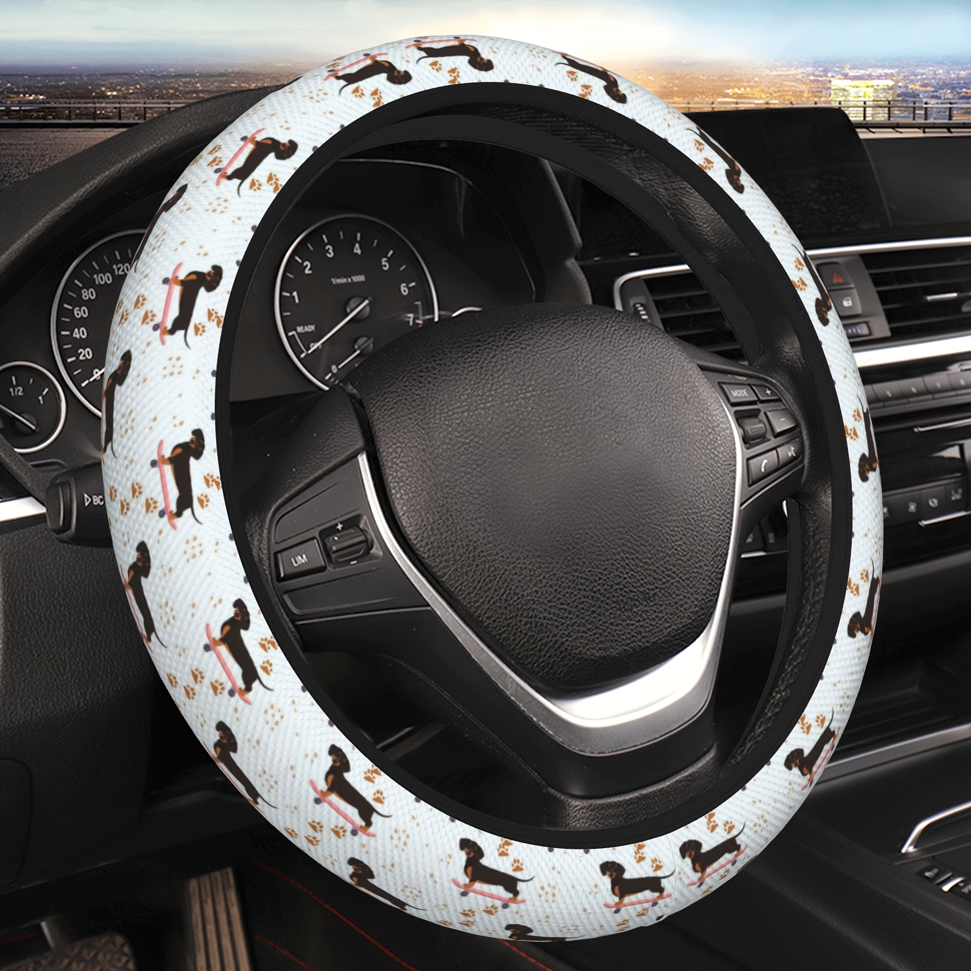 TEMU Coprivolante per auto con stampa di un , e protettivo, vestibilit� universale, decorazione accessorio auto rimovibile e antiscivolo