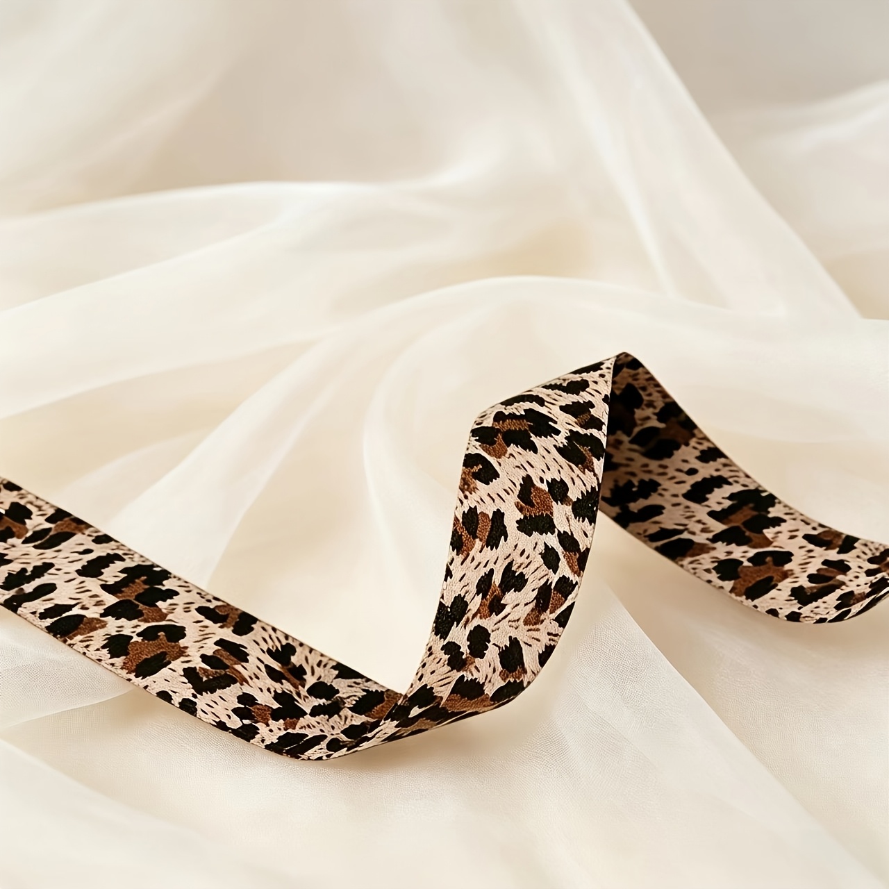 2.5cm Double-sided Leopard Print Ribbon Leopard Ribbon For Clothing Headwear Bags Bow Additions Auxiliary Materials