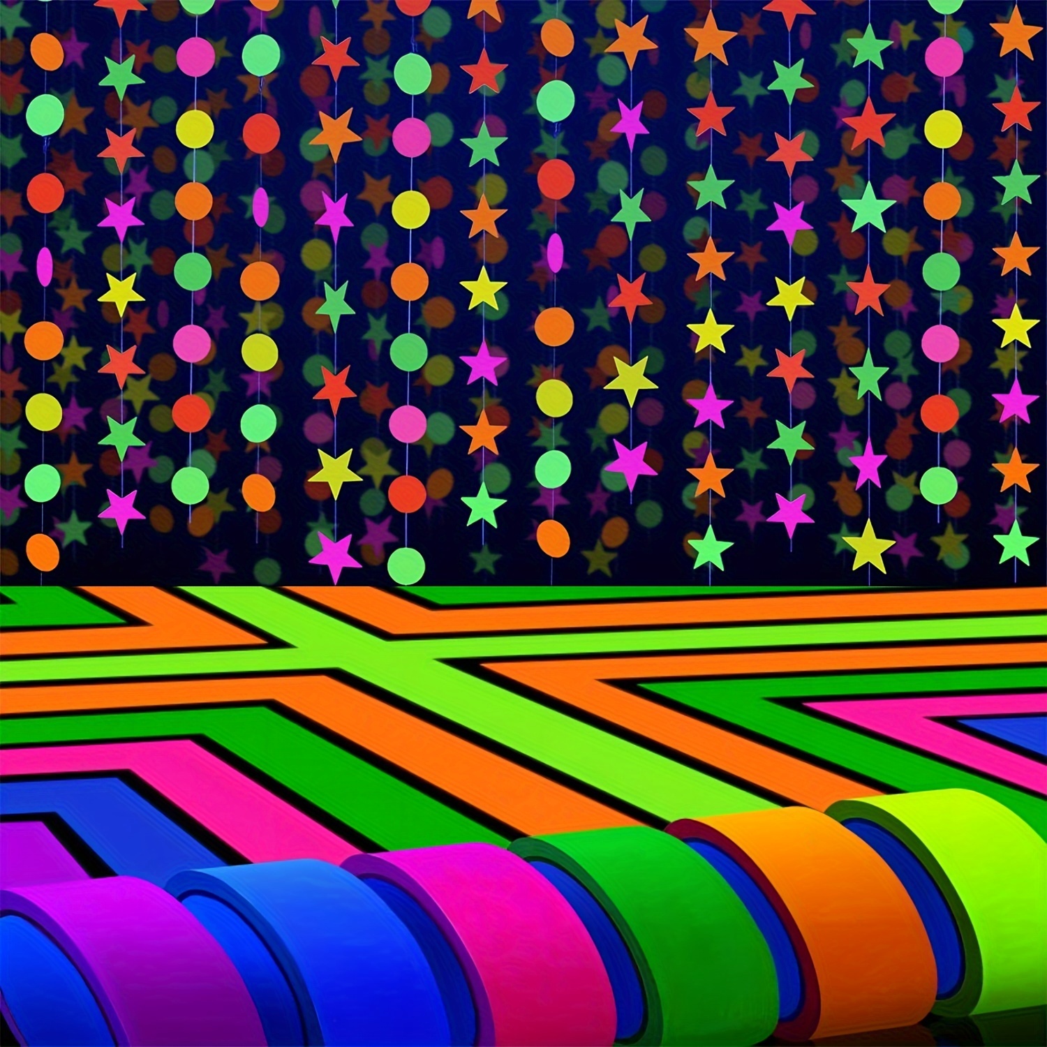 Neon Party Supplies Set 6 Colors Uv Black Light Reactive - Temu