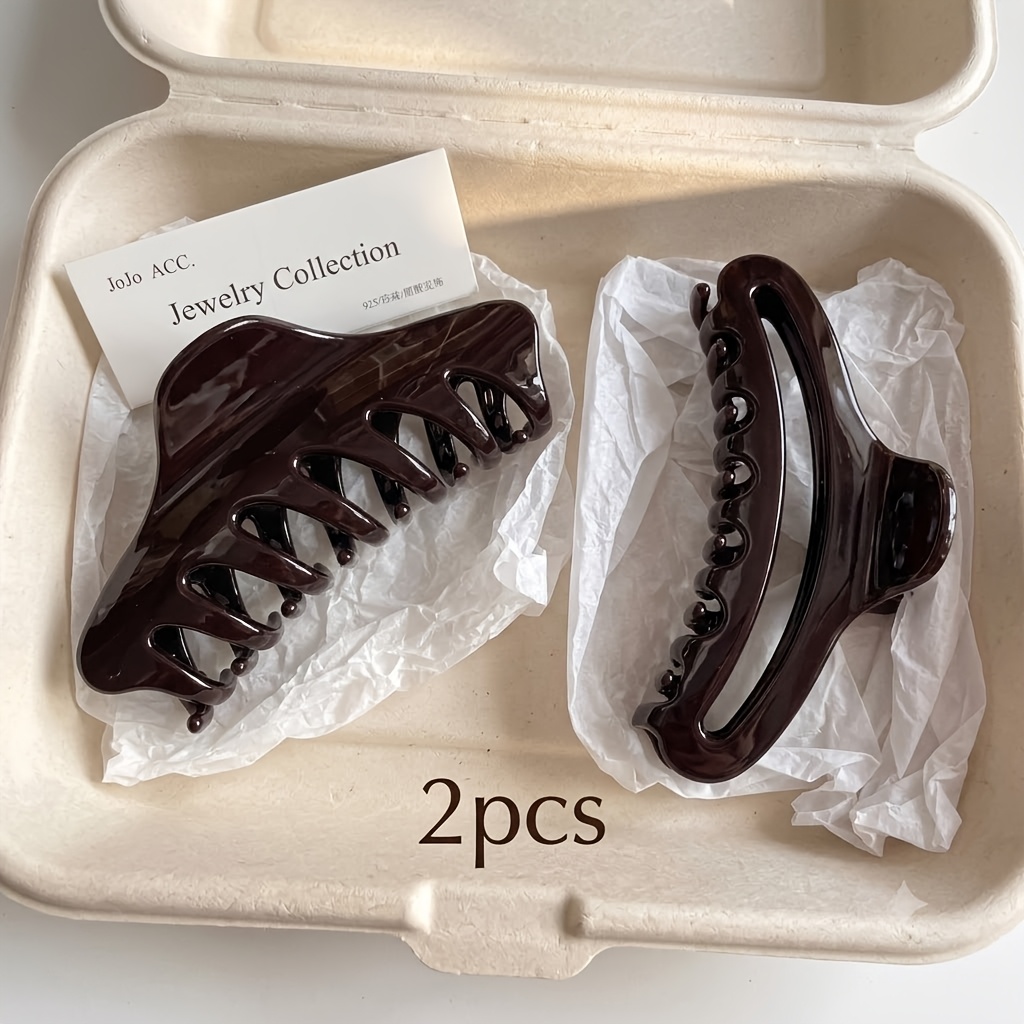 TEMU 2pcs Ladies Hairpins, Pair Of Glossy Brown Hairpins, Elegant And , Smooth And Bright Surface Not Easy To Scratch, Suitable For All Kinds Of