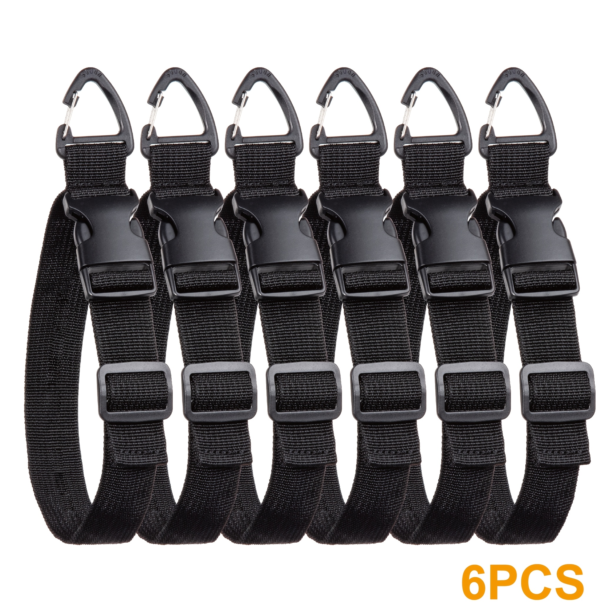 E-shop 6er-Pack ARTWILL Strapazierfähiger verstellbarer Kabelhalter-Organizer mit Dreieck-Clips & 17-Zoll-Aufbewahrungsgurten – Stoffverlängerung