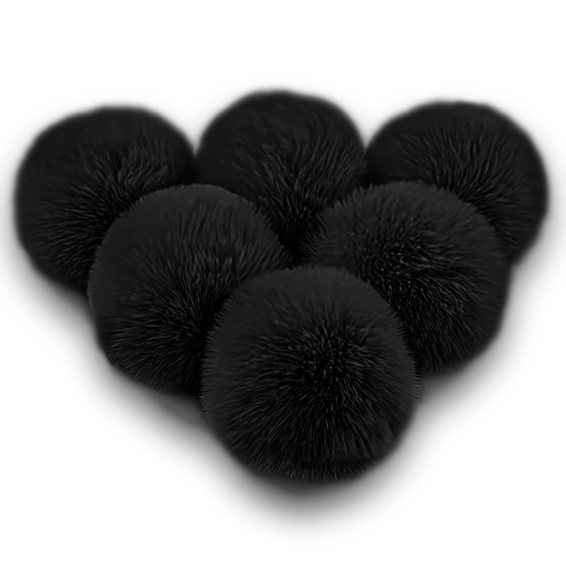 Image of 6-pack Fabric Faux Fur Pompoms For Clothing And Additions - Soft Fluffy Craft Pom Poms For Hats, Shoes, Bags - Fashion Embellishments