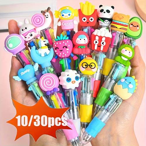 10 30pcs cartoon cute random color ballpoint pen set party favors classroom rewards and birthday gifts multicolor pen set