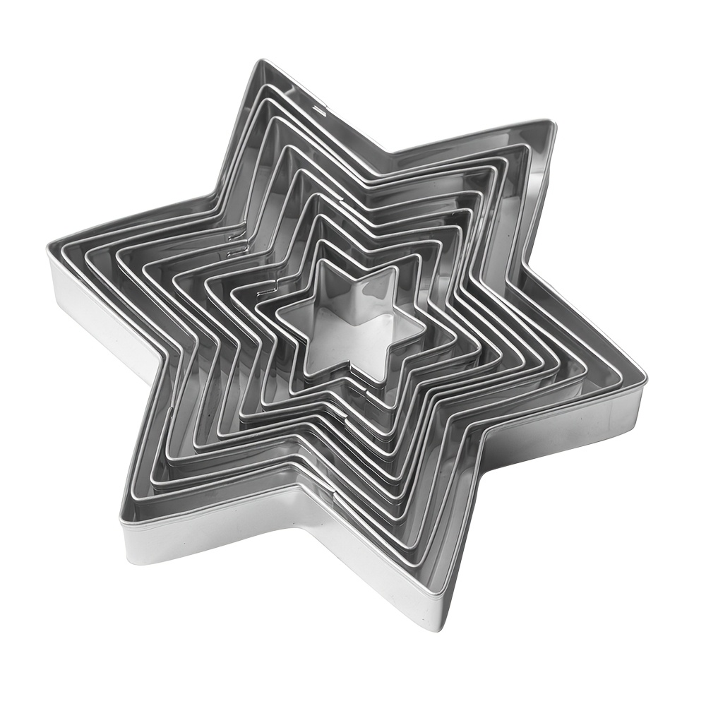 TEMU 10pcs Star Cookie Cutter Set Stainless Steel Hexagon Cutter Christmas Baking Mold